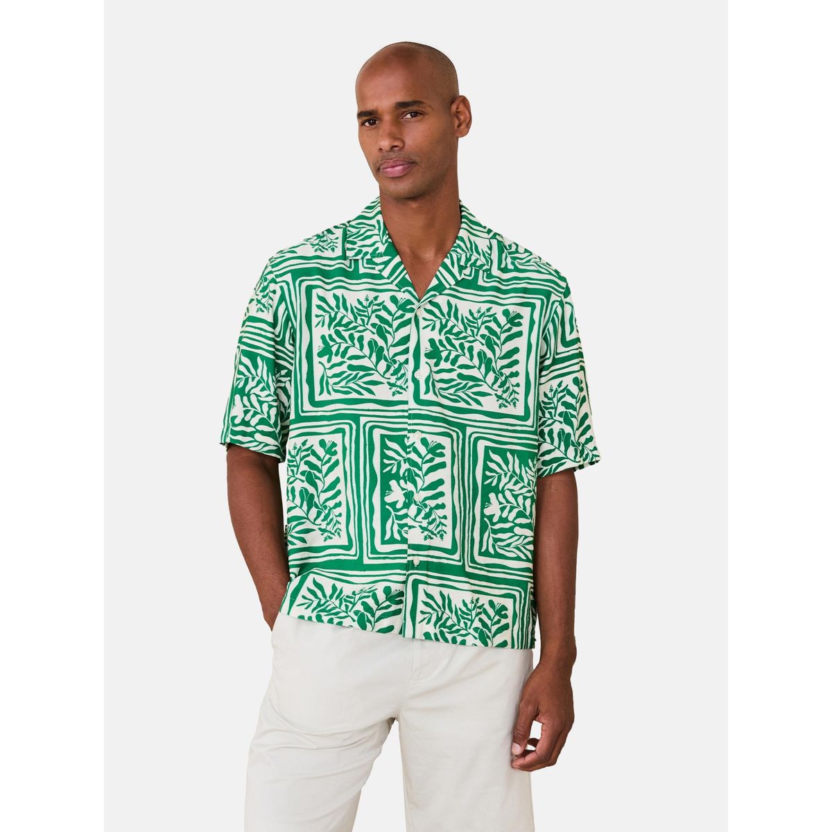 Chemise manches courtes à imprimé feuille verte, NEXT