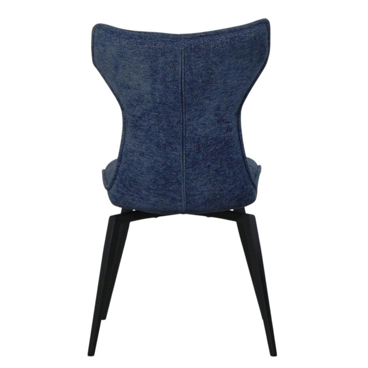 Chaise bleue pivotante en velours avec passepoil (lot de 2) LOMBARDIE bleu, PIER IMPORT