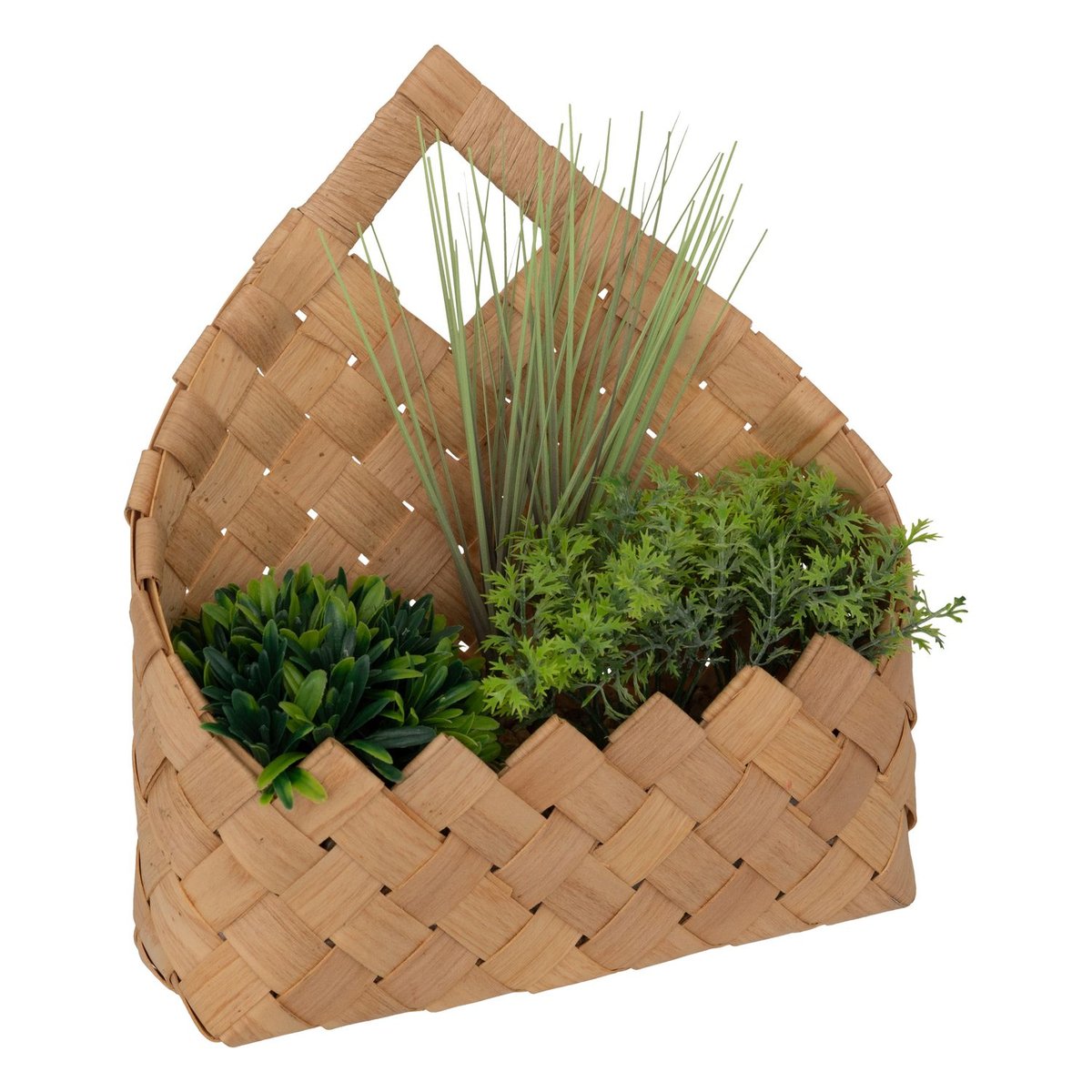 Plante artificielle suspendue avec panier en fibre de bambou JIKA beige, ATMOSPHERA