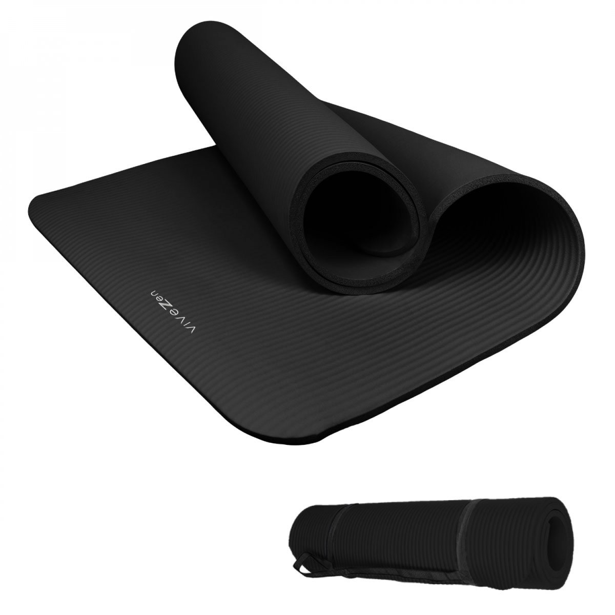 Tapis de yoga XL noir, VIVEZEN