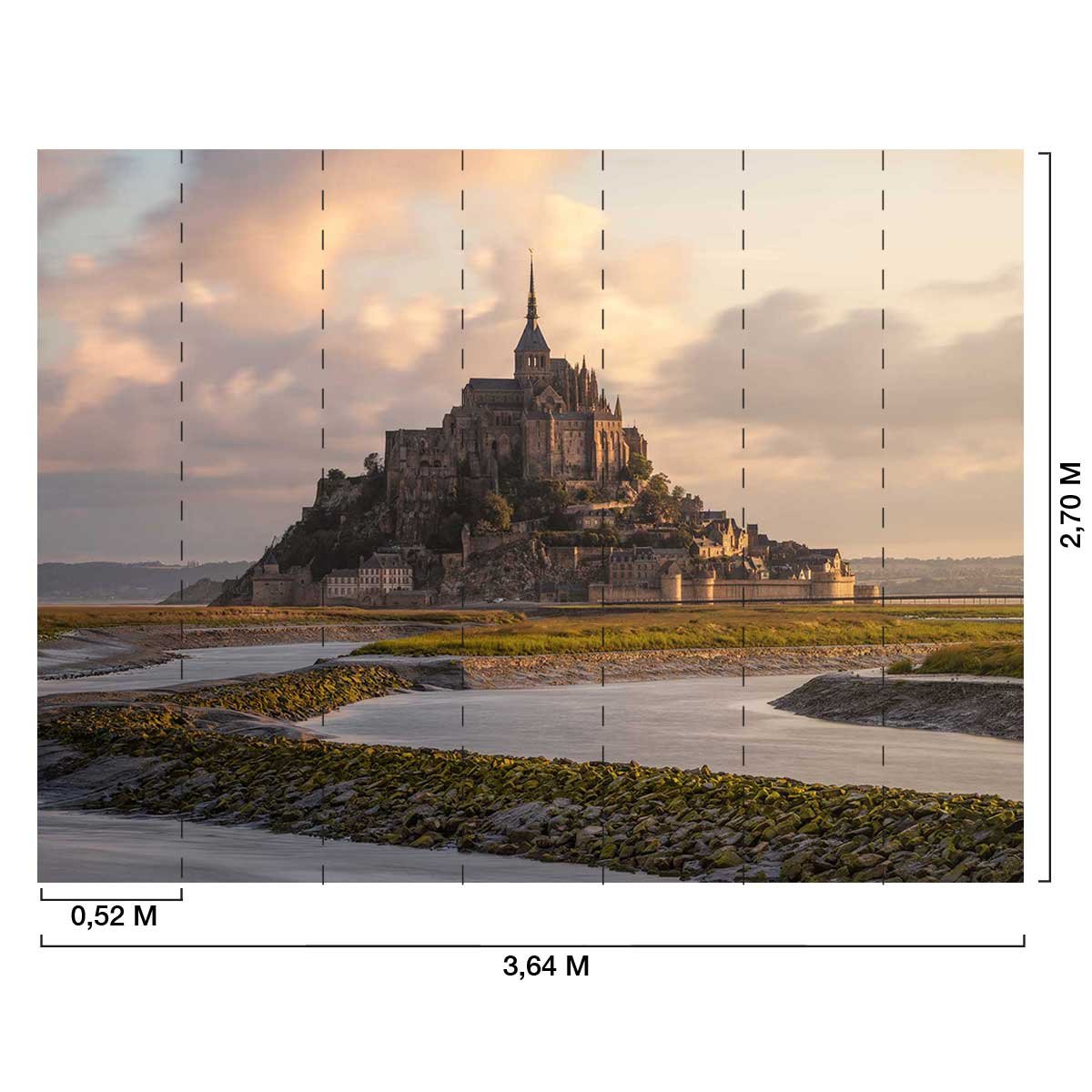 Papier peint le mont saint michel intissé, HEXOA