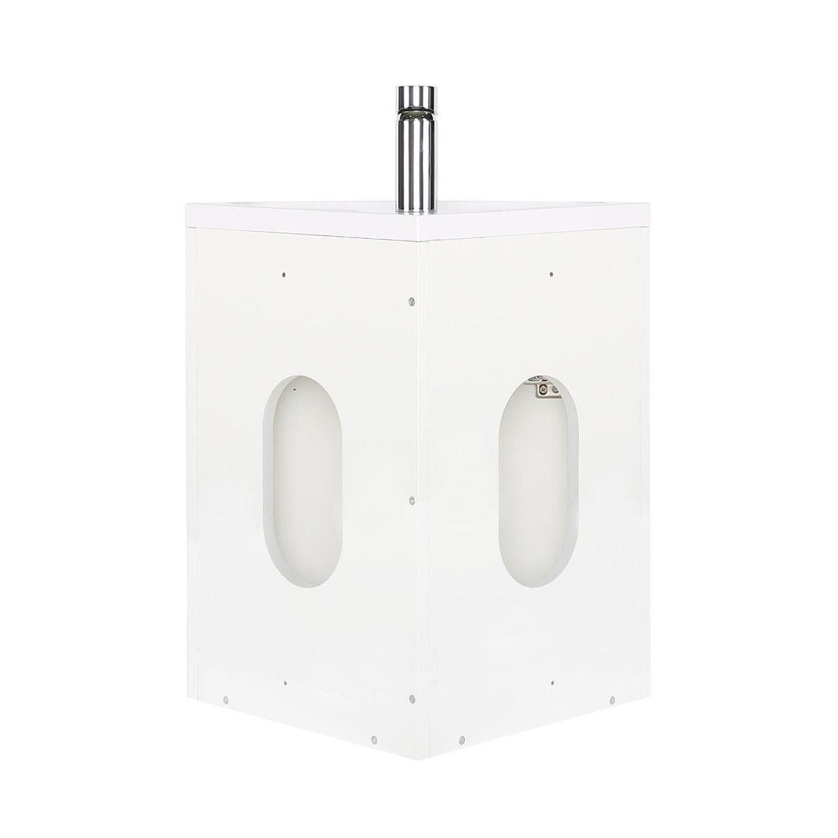 Ensemble lave-mains d'angle suspendu, vasque résine et robinet chromé LISA blanc satiné, MOB IN
