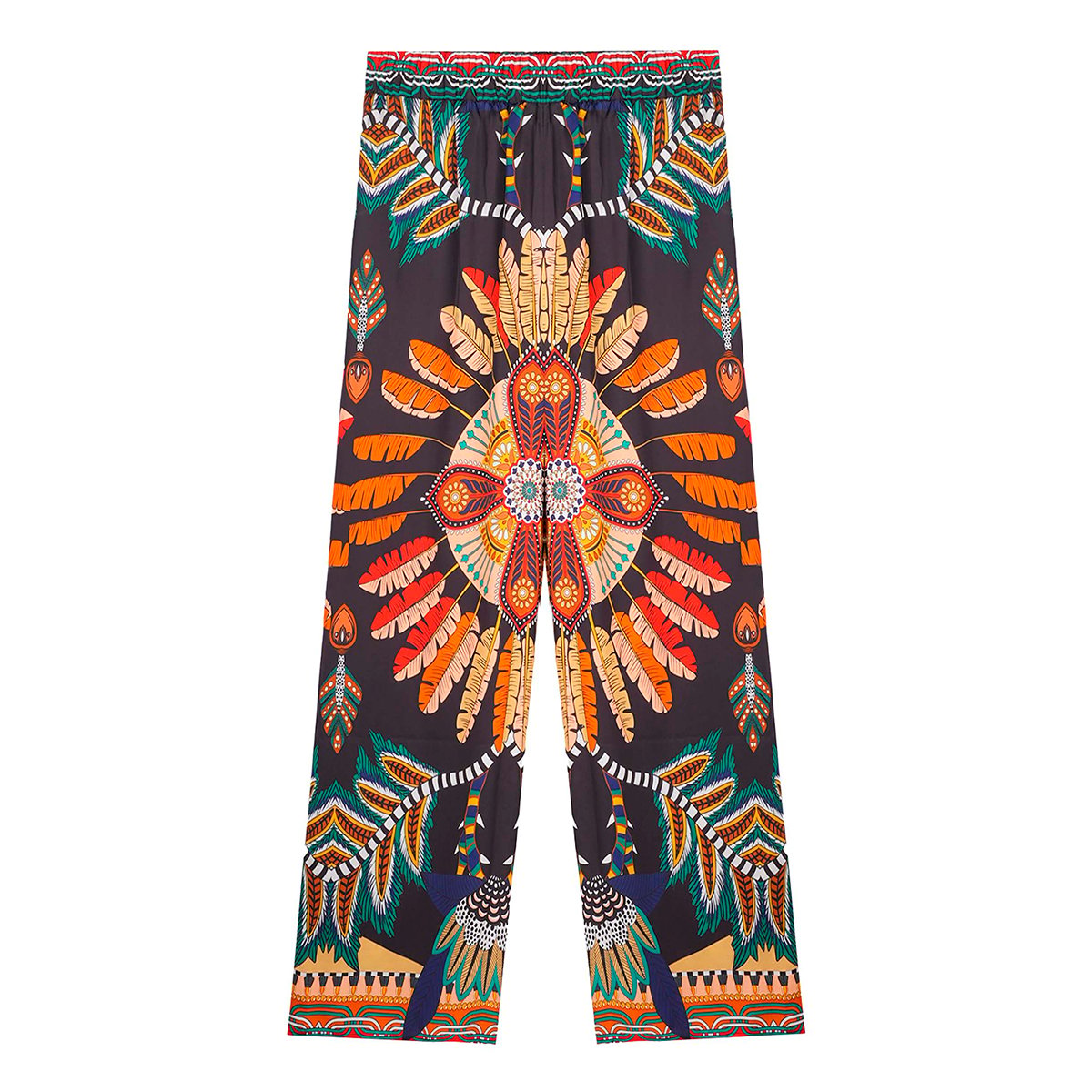 Pantalon droit imprimé ATHENA noir, WILD