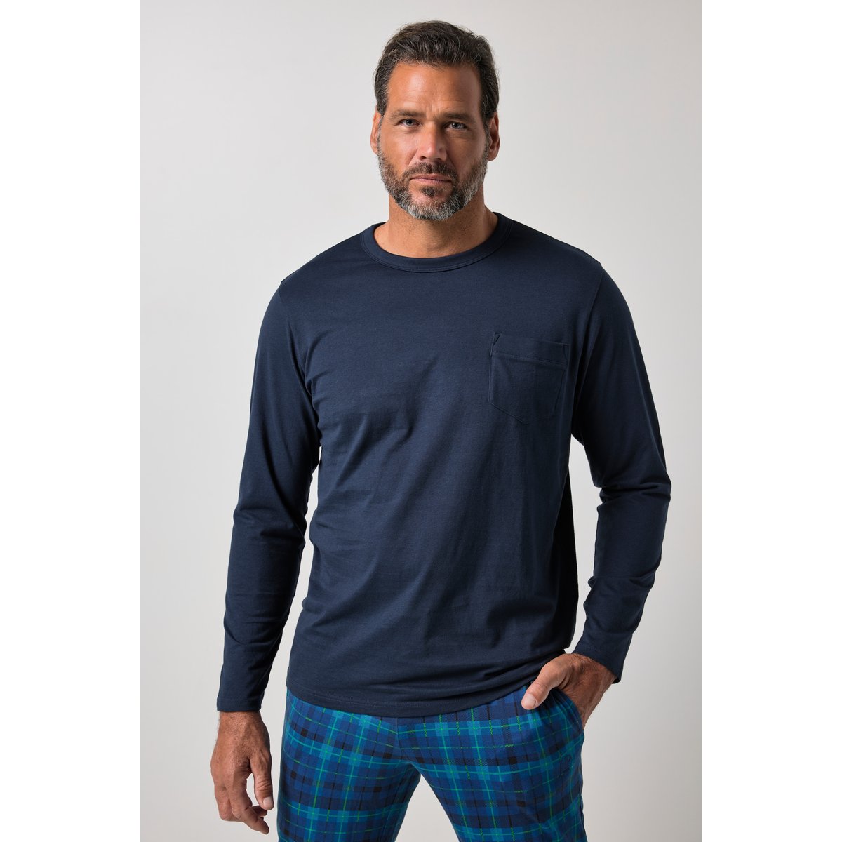 Pyjama deux pièces (t-shirt manches longues bleu roi, JP1880