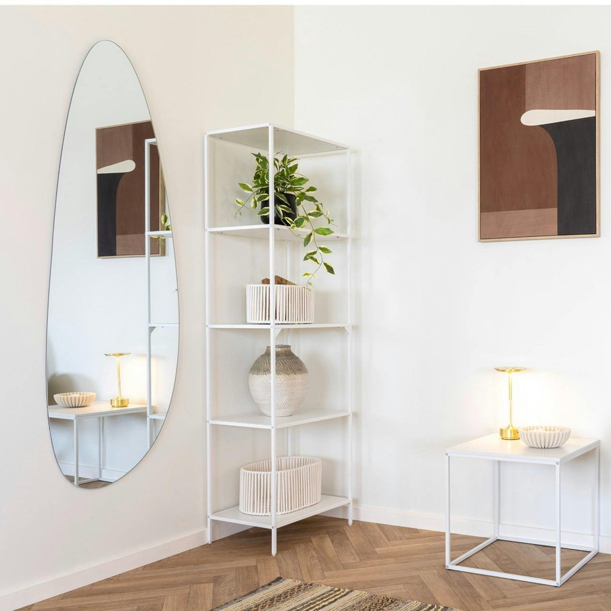 Miroir organique 57x160 cm SEOUL gris, PIER IMPORT