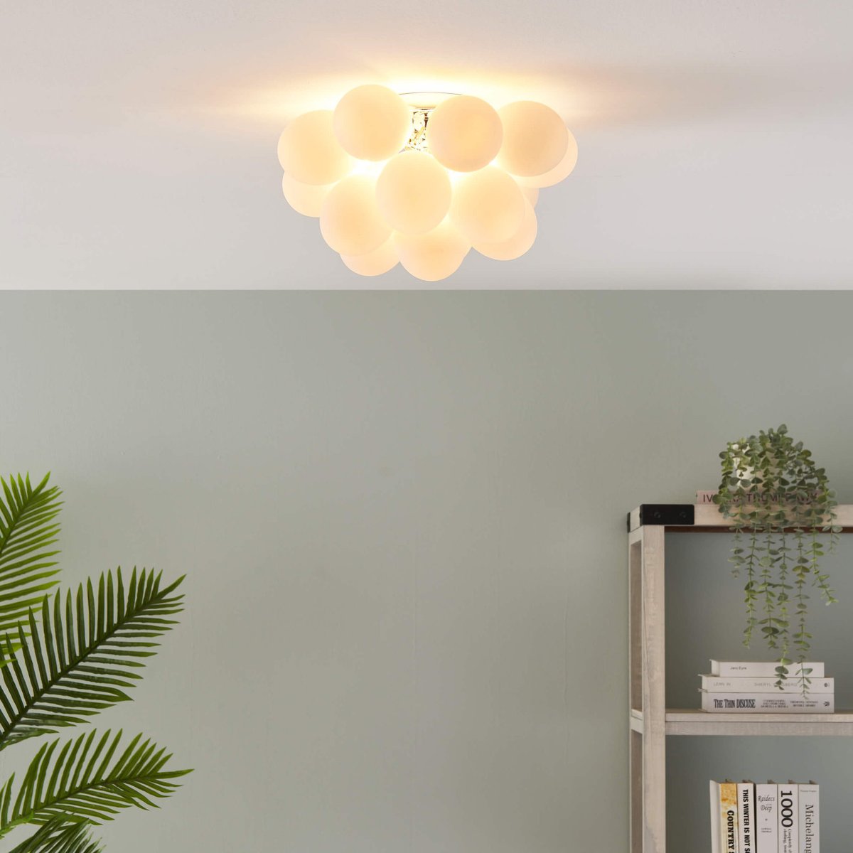 Plafonnier Design Grappe - BARTALI blanc et argenté, KOSILUM