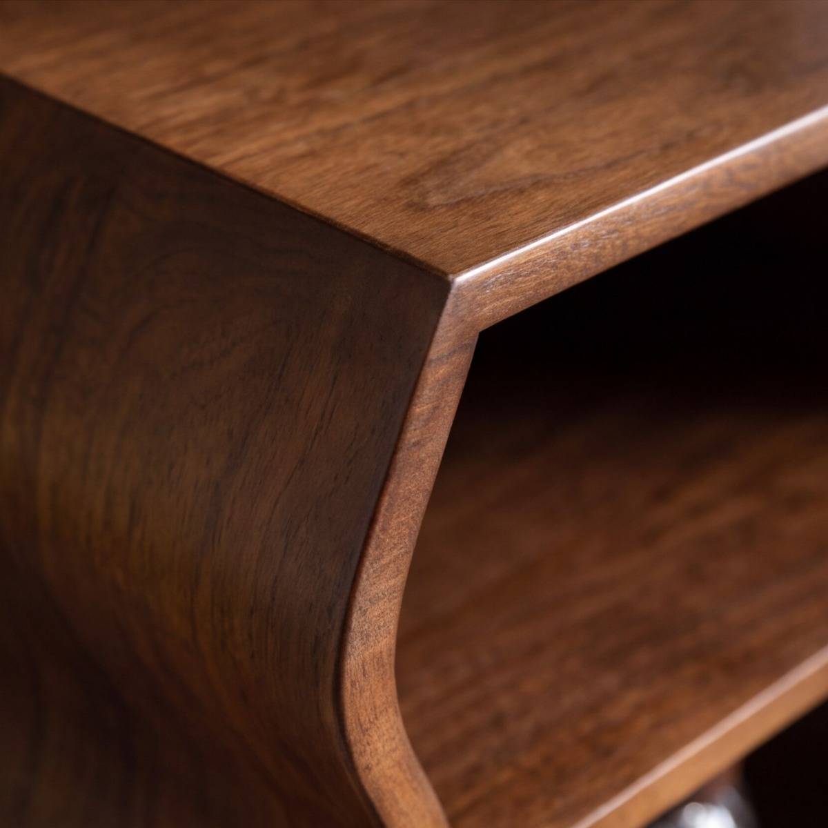 Table de chevet en bois de manguier vagues  MAORA bois foncé, MADE IN MEUBLES 