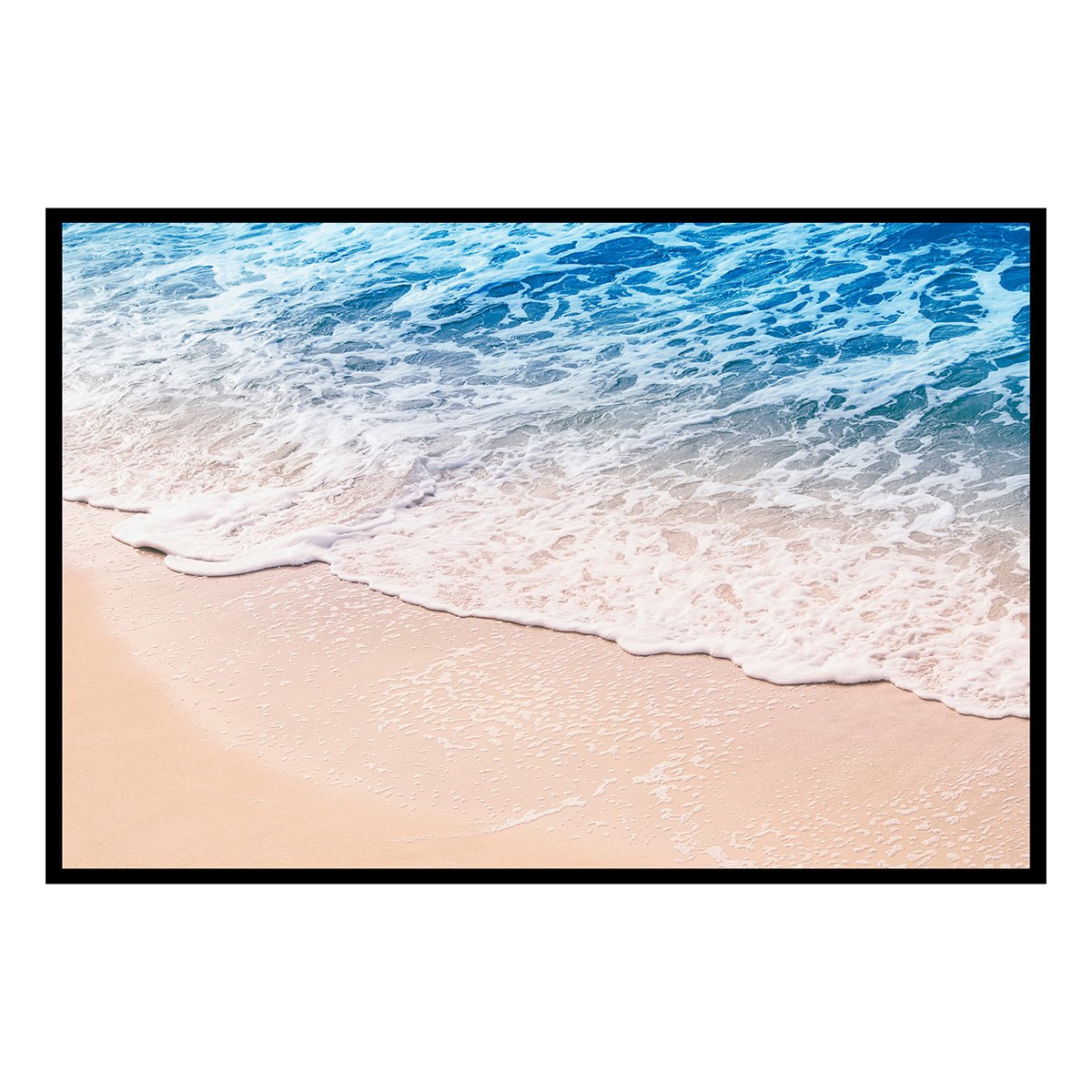 Affiche encadrée vague douce sur le sable affiche + cadre en métal - noir, HEXOA