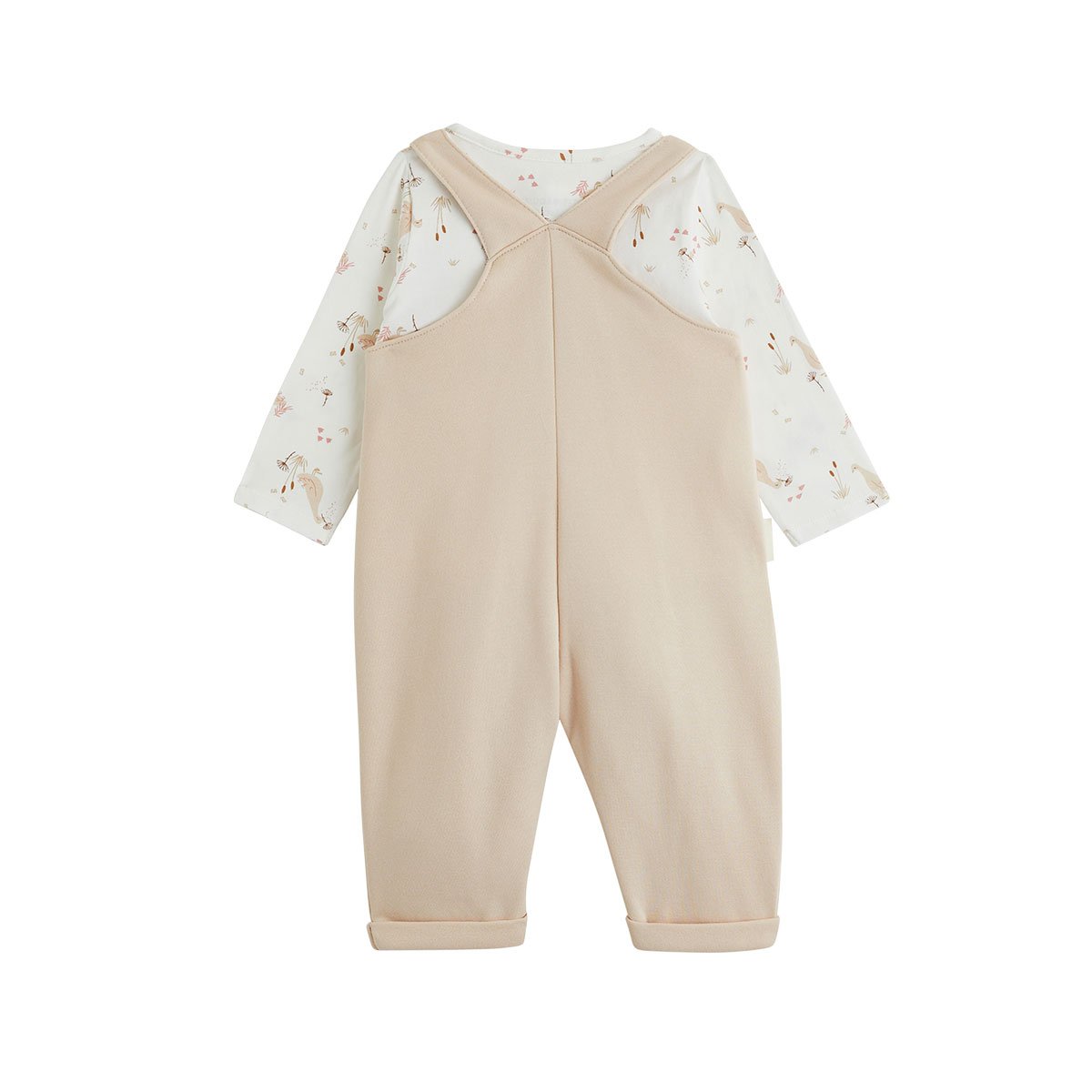 Ensemble salopette bébé en molleton et t-shirt Margot rose, PETIT BEGUIN