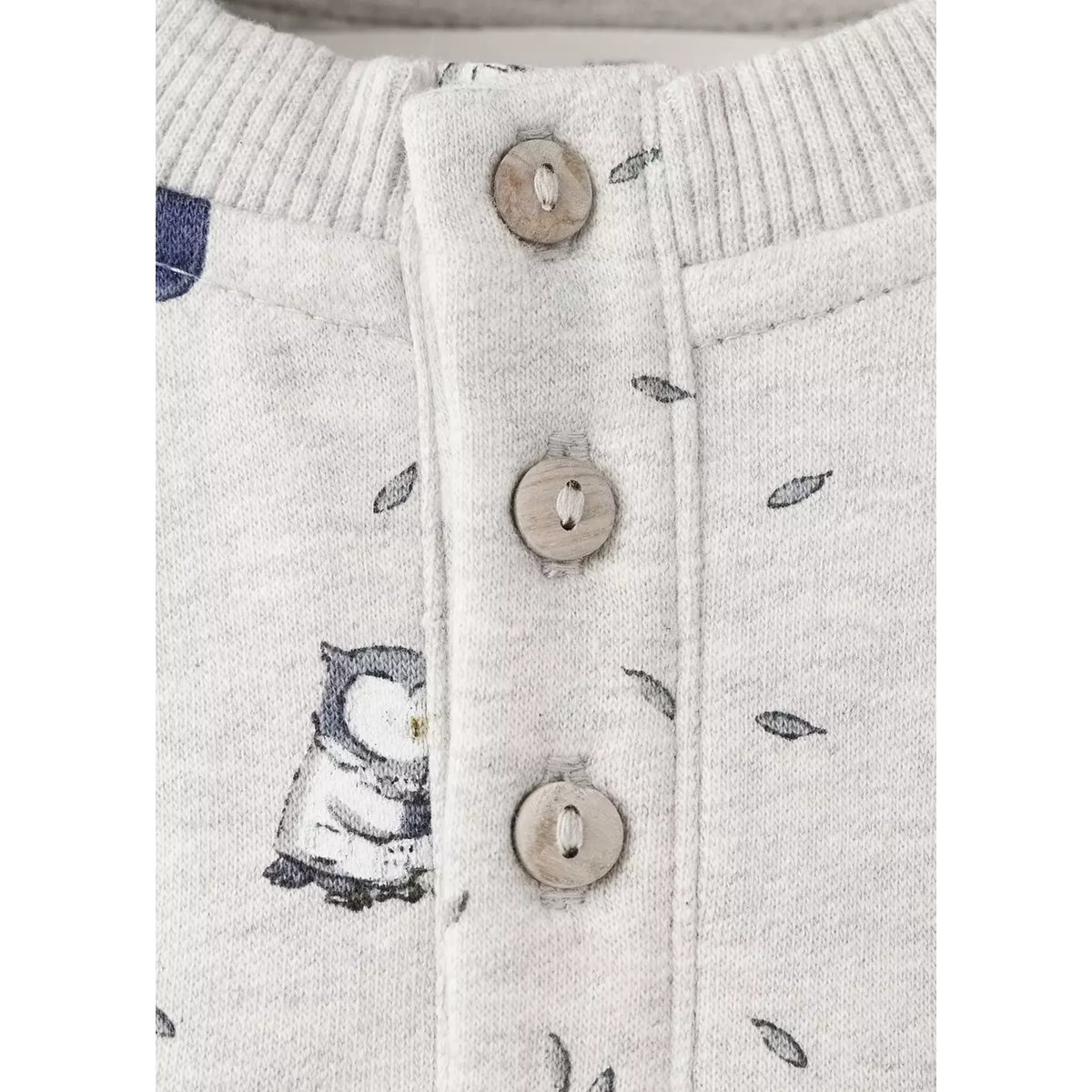 Sweat coton imprimé raton laveurs gris chiné clair, MANGO BABY