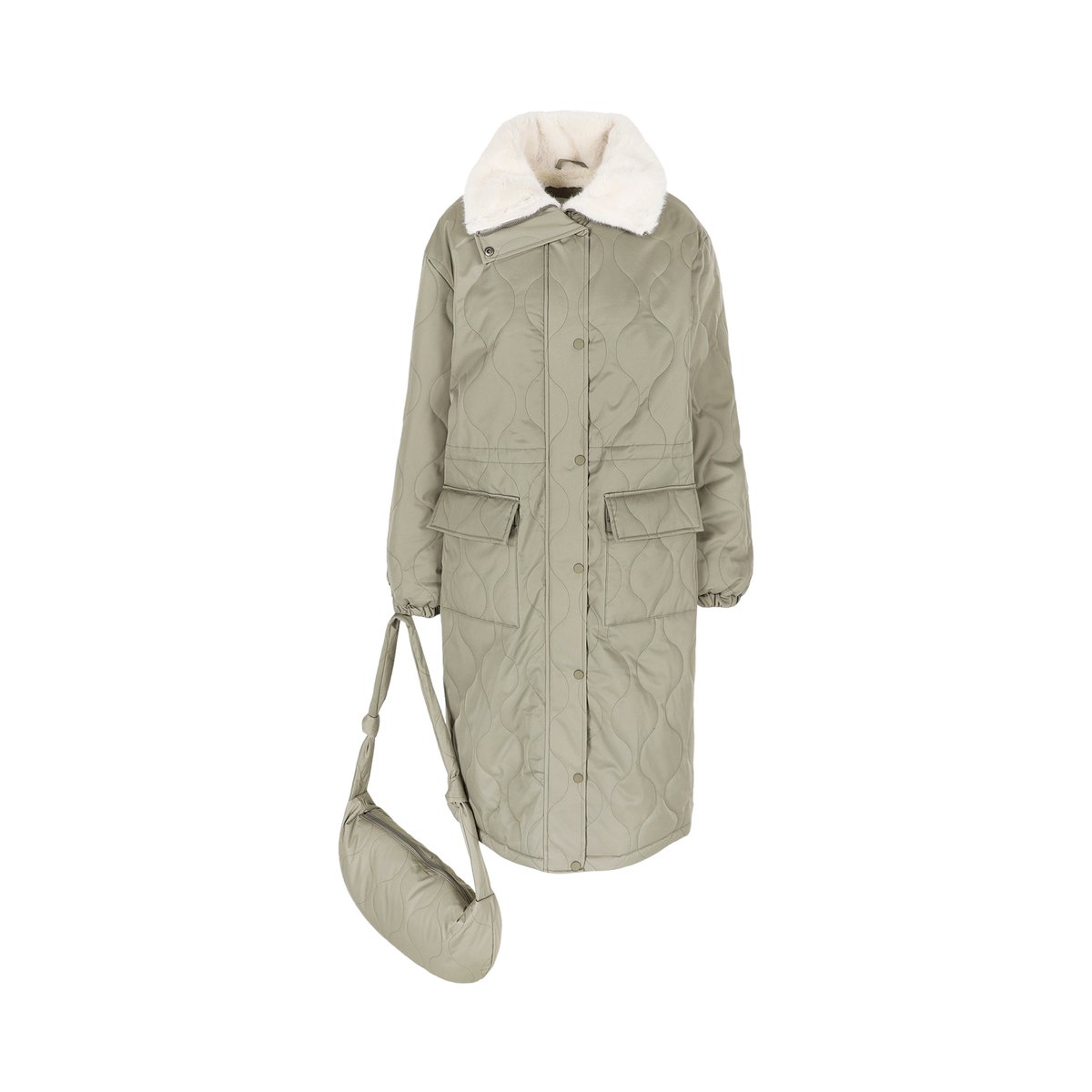 Doudoune longue avec sac khaki, LOLALIZA