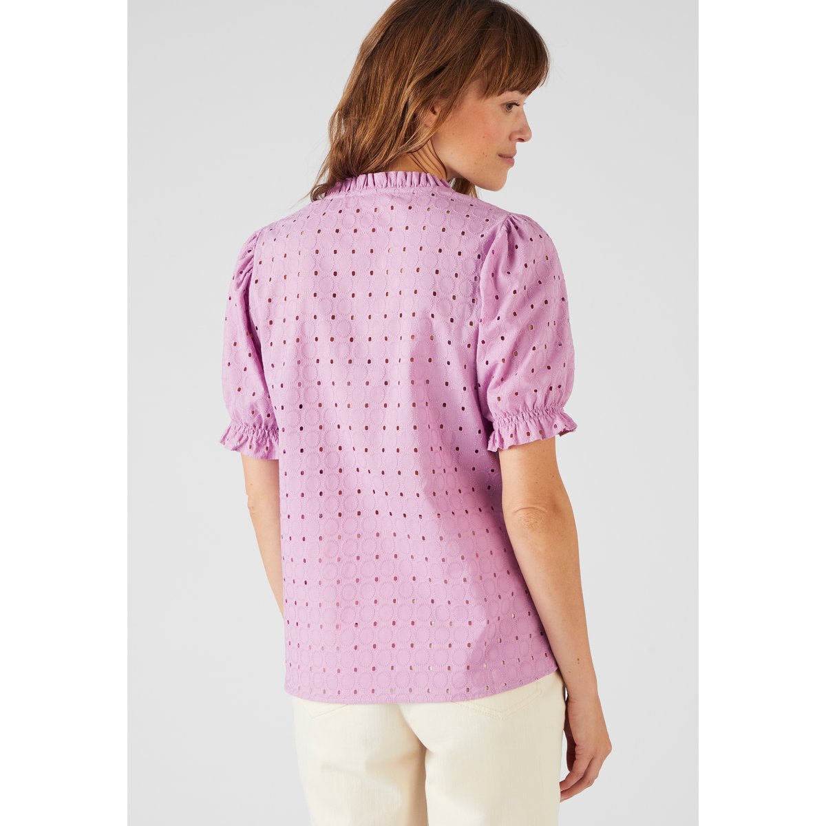 Chemisier broderie anglaise violet glycine, DAMART