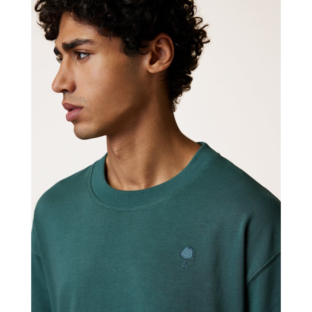 T-shirt en maille vert grisé, FAGUO