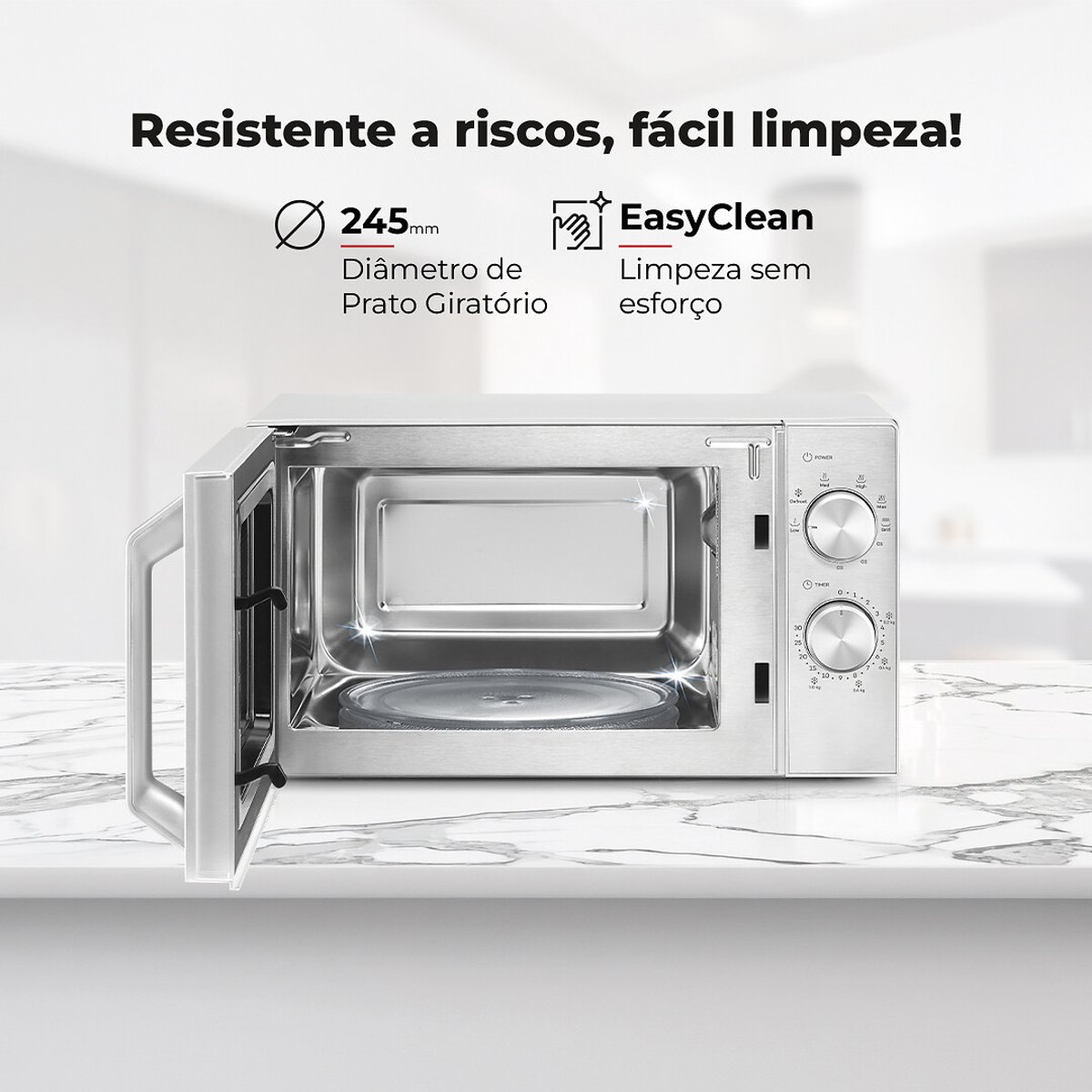 Micro-ondas 20L Com Grill Inox 1815FL,FLAMA inox, FLAMA
