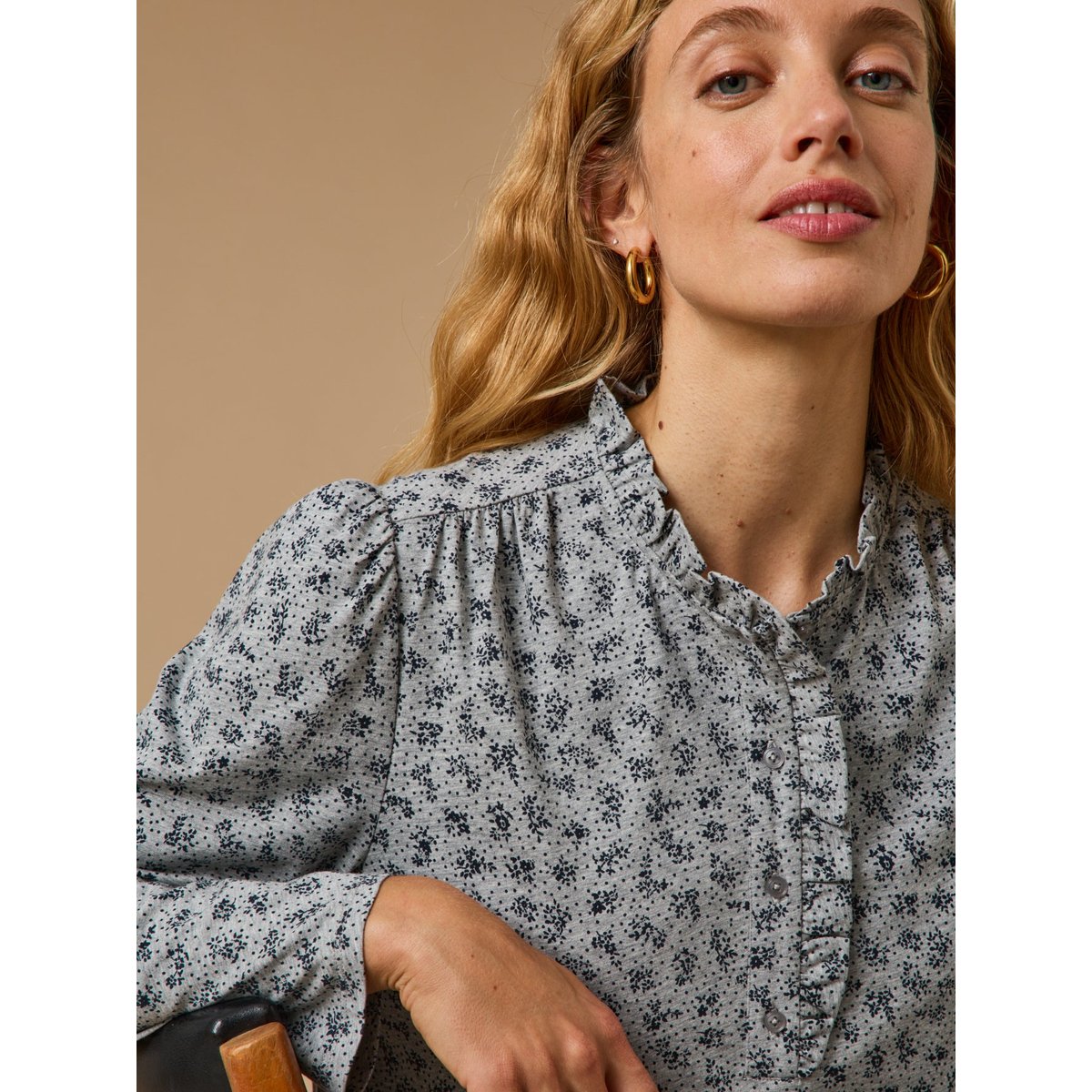 T-shirt imprimé - Coupe Noémie imprimé confettis gris, CYRILLUS