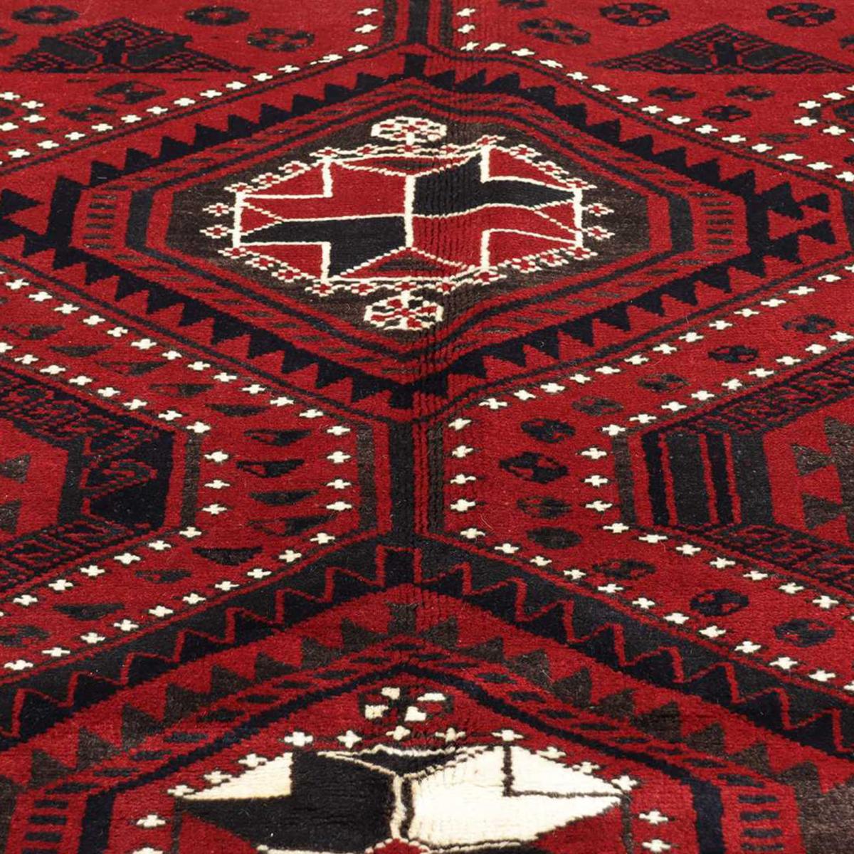 Tapis d'orient, motif oriental, noué main en laine, LORI 5 rouge, crème, noir, UN AMOUR DE TAPIS