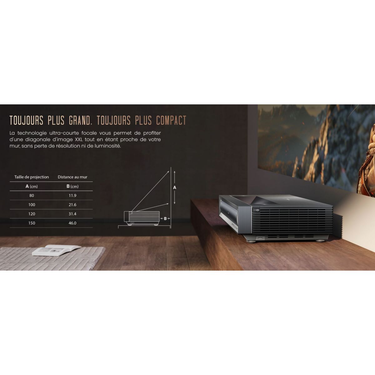 Vidéoprojecteur home cinéma PX3-PRO noir, HISENSE