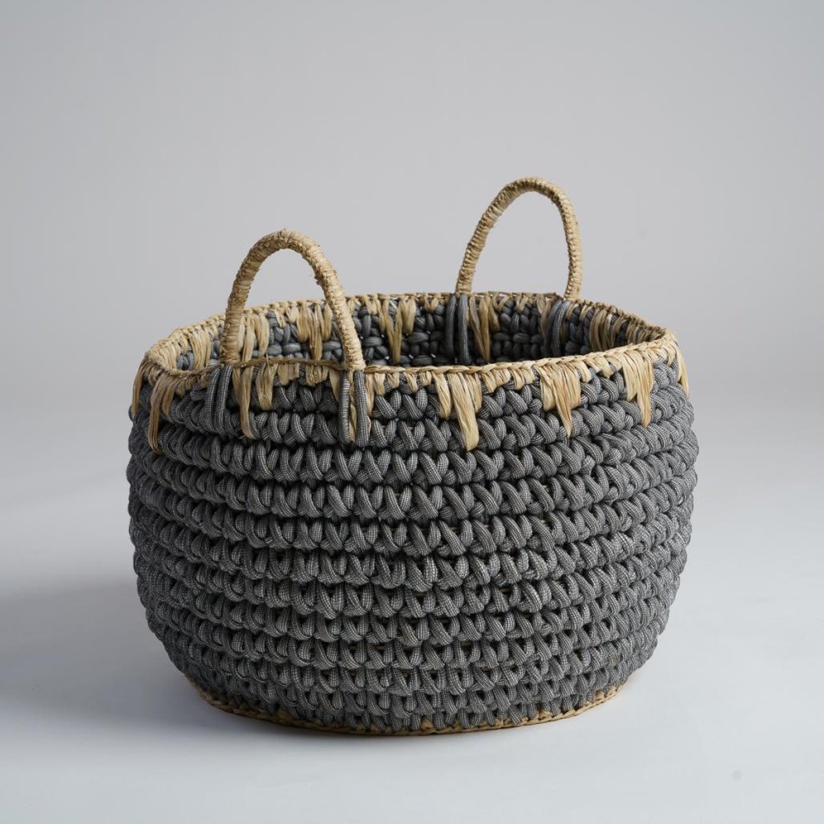 Grand panier en corde bleu XL EIKA gris, WANDA COLLECTION
