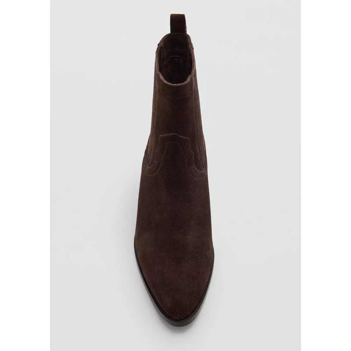 Bottines cuir et croûte de cuir chocolat, MANGO TEEN