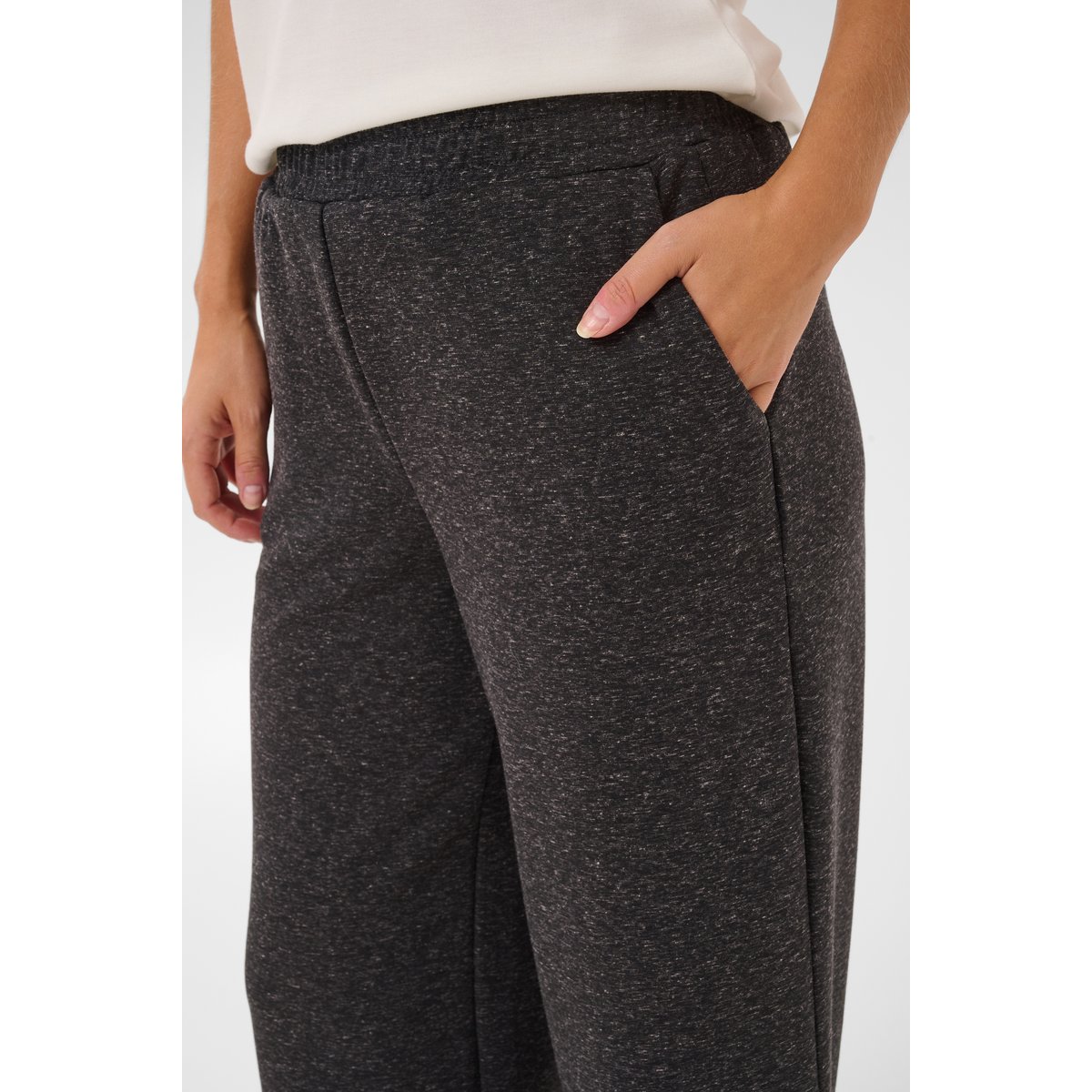 Pantalon casual gris dark grey melange, KAFFE