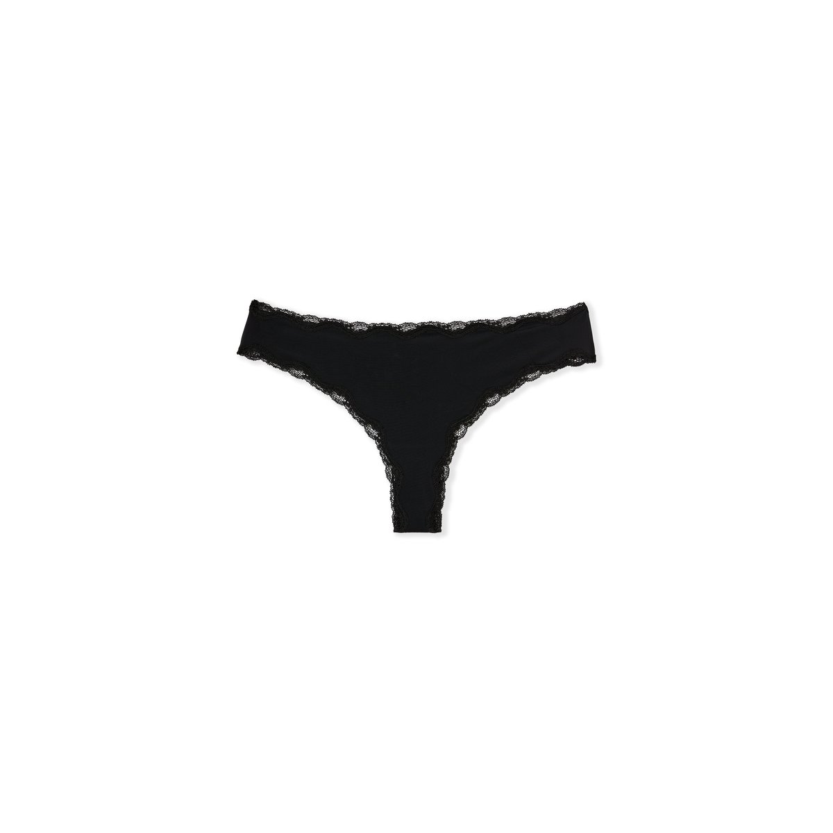 Tanga avec détails dentelle MAX noir, ETAM