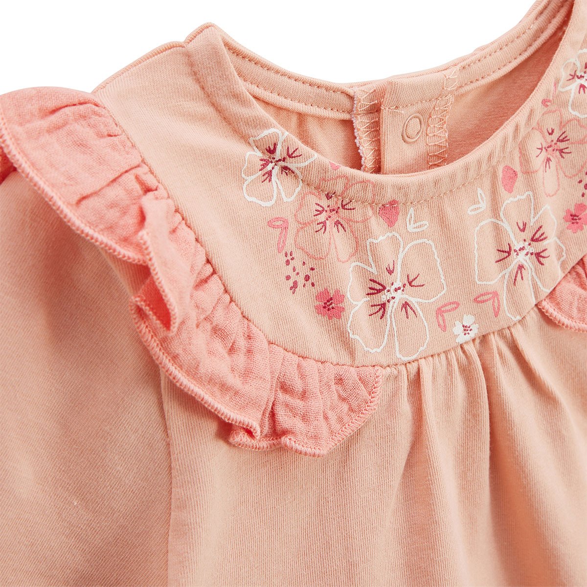 Ensemble enfant t-shirt et pantalon en gaze de coton Santa Giulia corail, PETIT BEGUIN