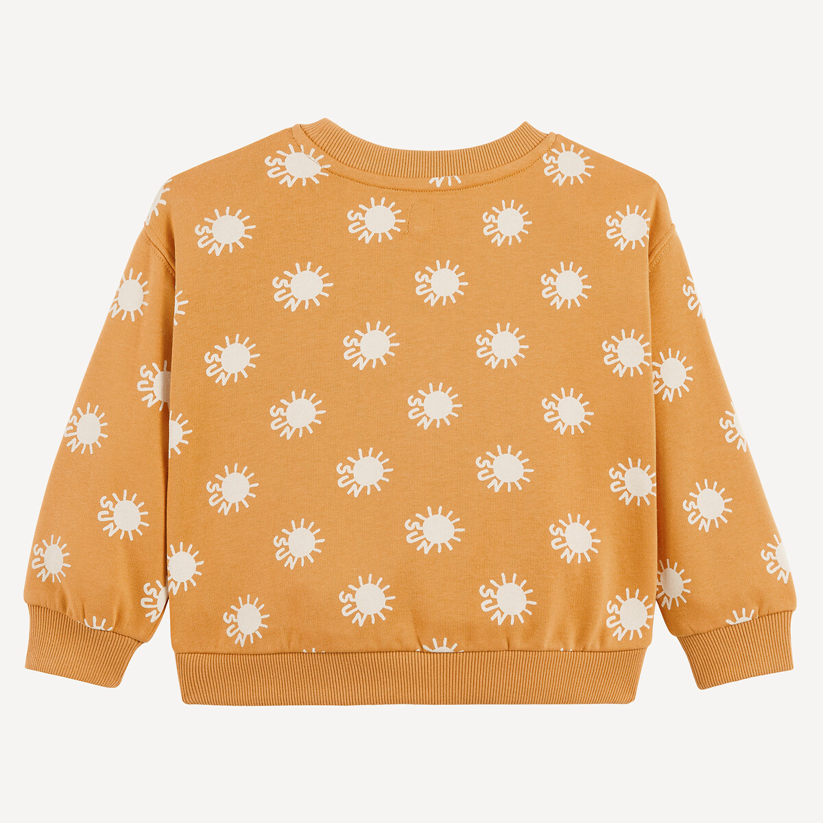 Sweat col rond en molleton, imprimé soleils jaune, LA REDOUTE COLLECTIONS