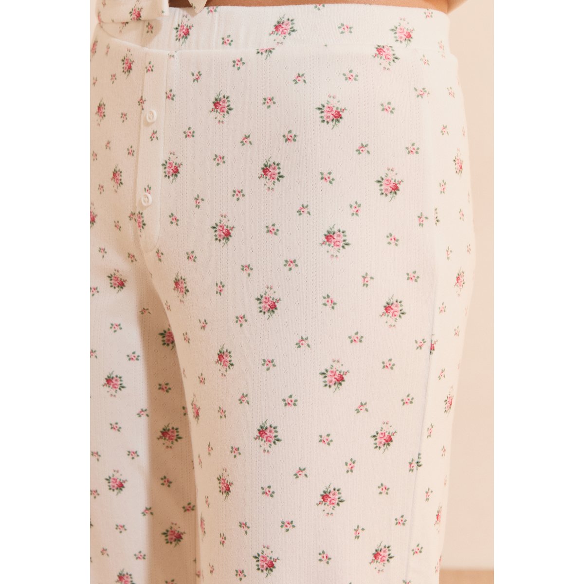 Pantalon de pyjama avec boutons BAYALINE ecru, ETAM