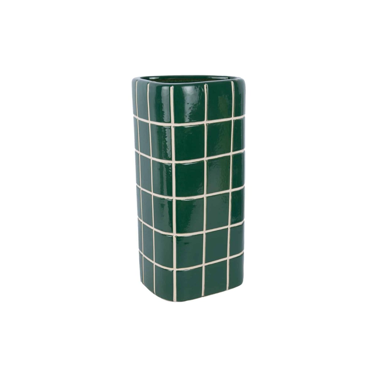 Vase Céramique RETRO TILES vert rétro, PRESENT TIME