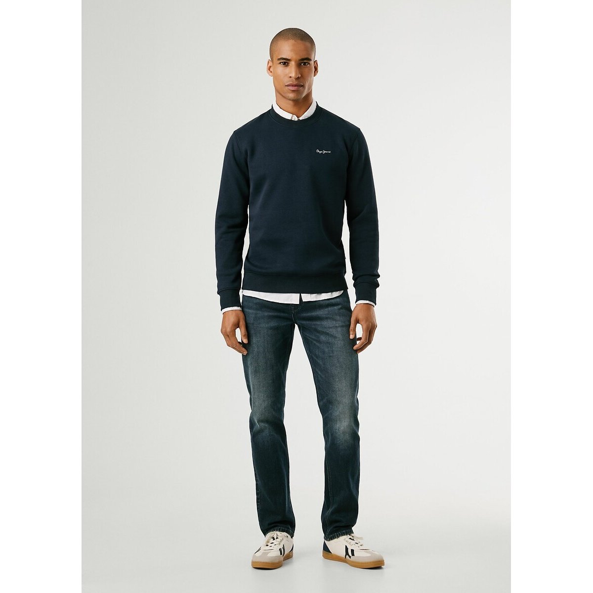 Sweat col rond Macbeth bleu marine, PEPE JEANS