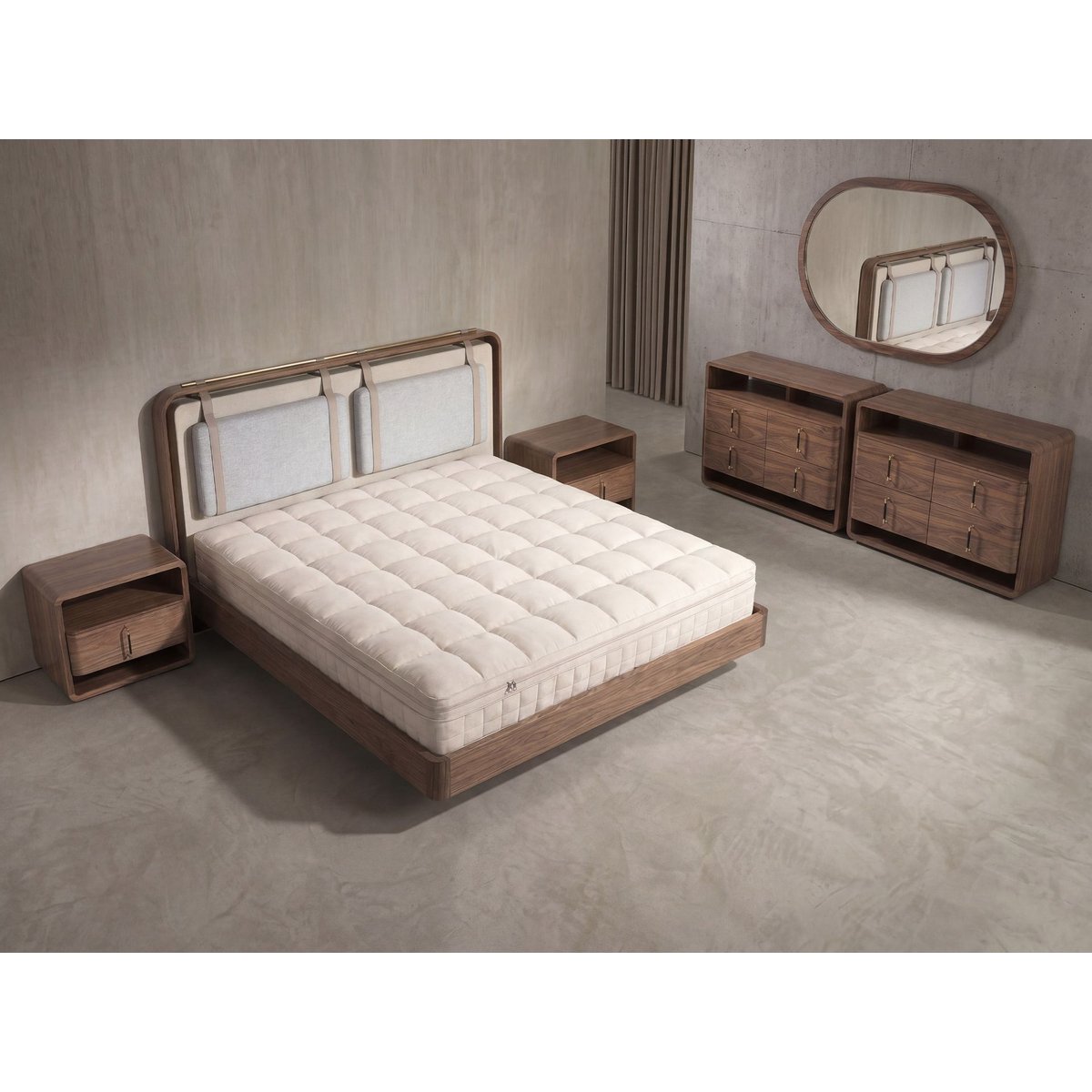 Matelas hybride en latex naturel avec mini ressorts ensachés beige, ANGEL CERDA