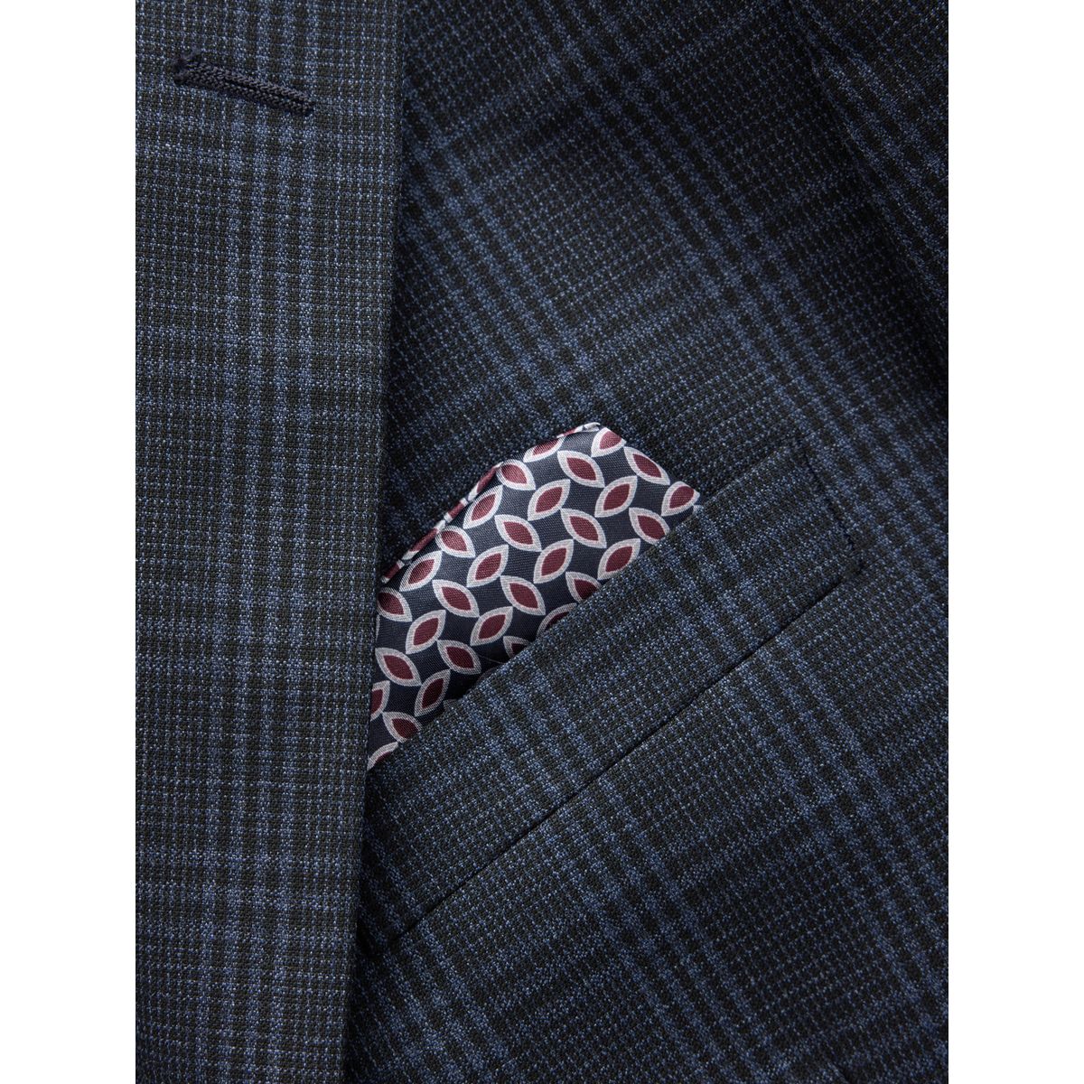 Veste de costume slim à carreaux bleu marine, NEXT