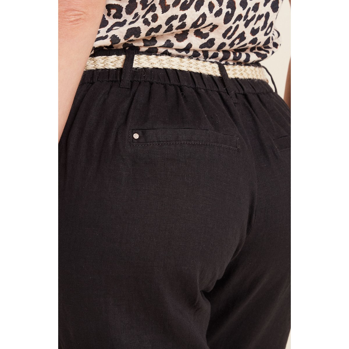 Pantalon flou ceinturé noir, BREAL