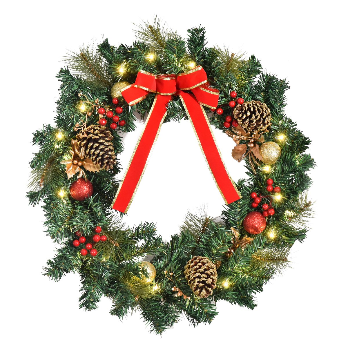 Couronne de Noël PVC Vert vert, HOMCOM