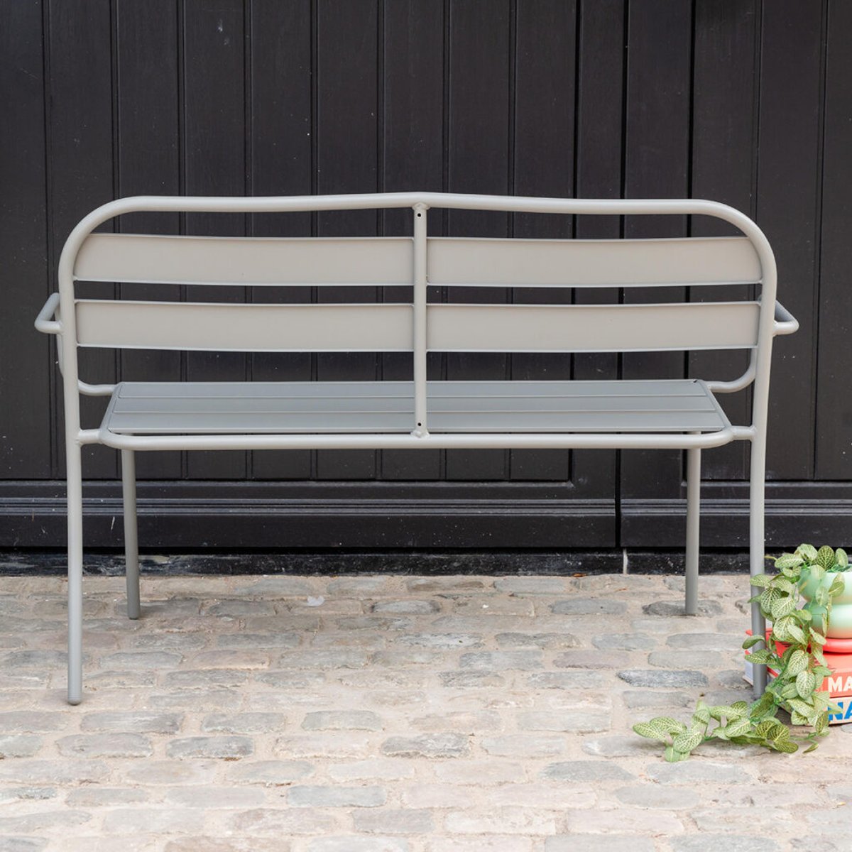 Banc en aluminium SOHA gris galet, WILSA GARDEN