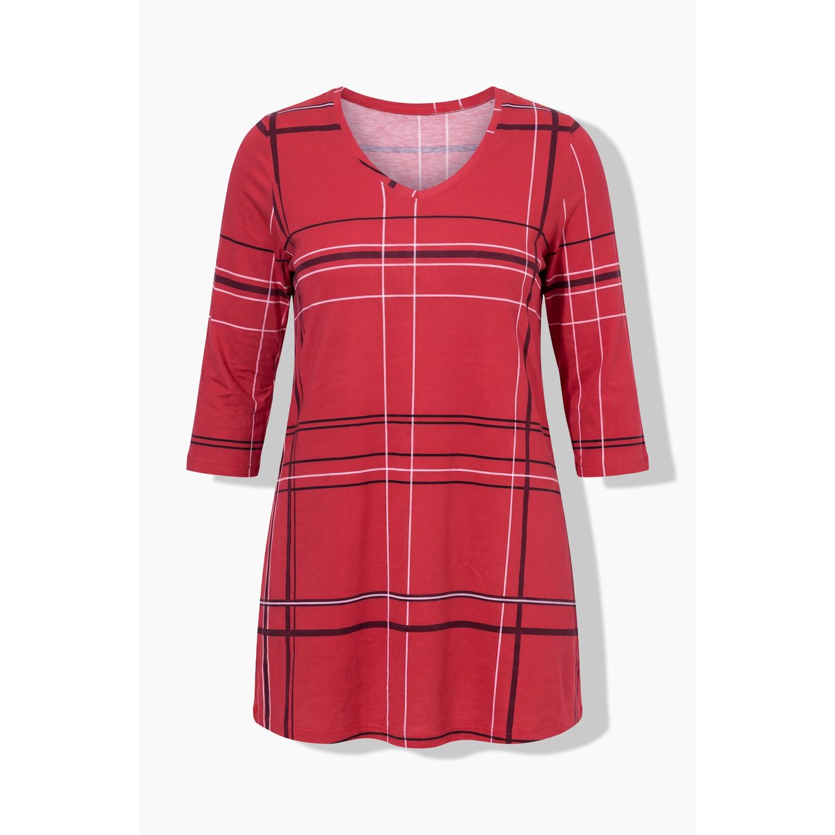 T-shirt long rouge vin foncé, ULLA POPKEN