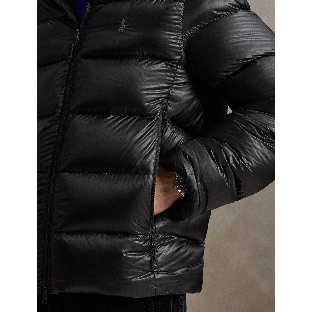 Doudoune matelassée à capuche noir, POLO RALPH LAUREN