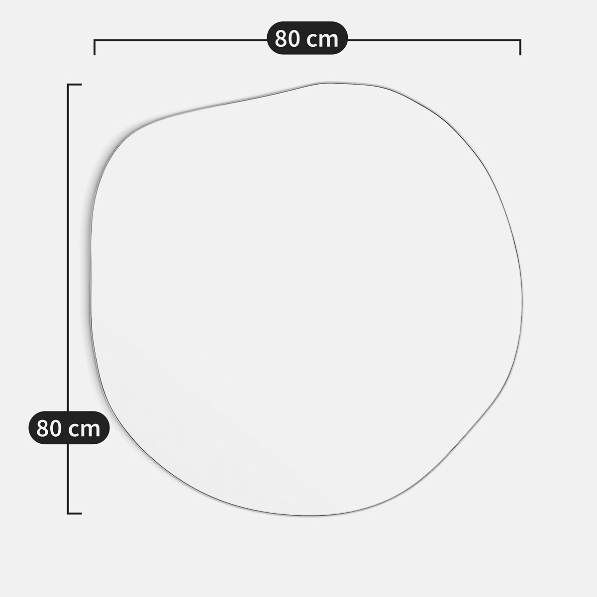 Miroir forme organique, longueur 80 cm, hauteur 80 cm, ORNICA laiton, LA REDOUTE INTERIEURS