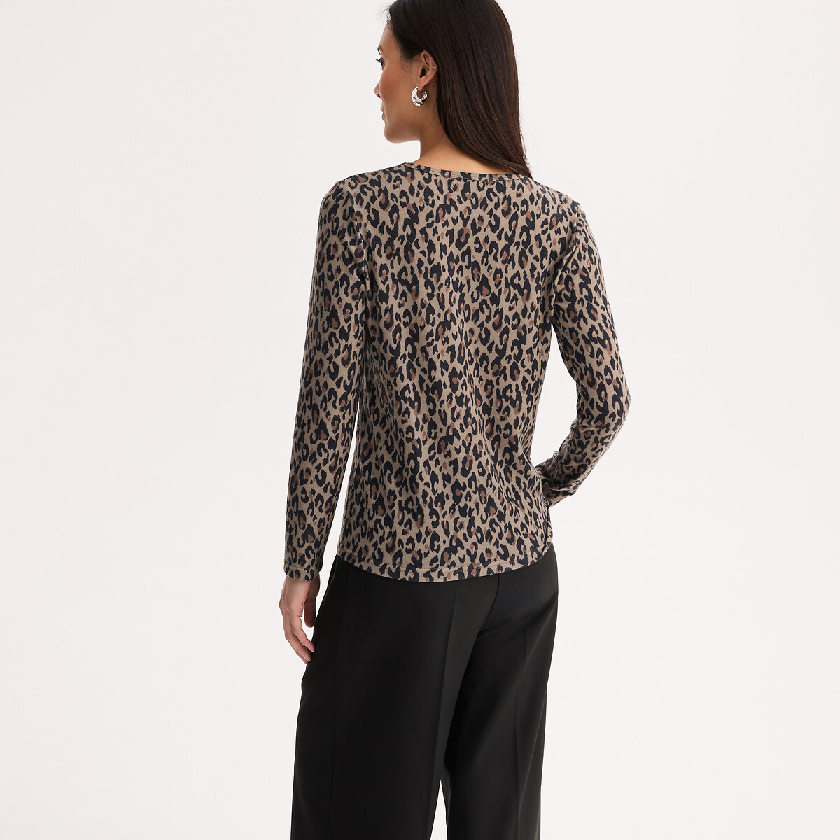 T-shirt imprimé, matière grattée, effet chaud imprimé animalier, ANNE WEYBURN