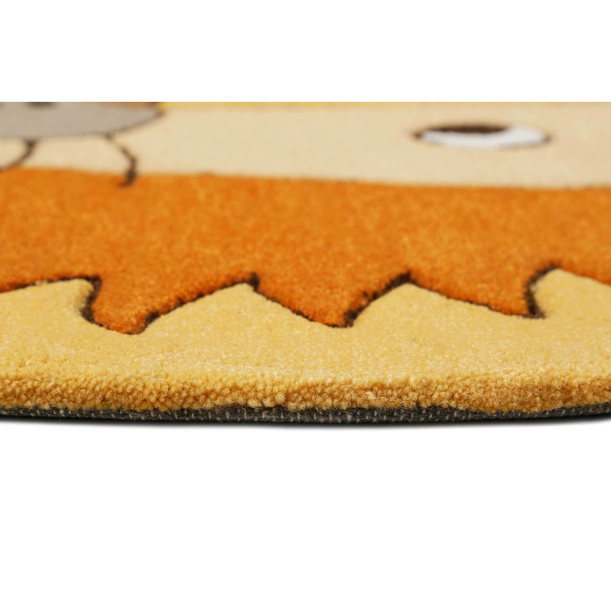 Tapis enfant rond motif lion , LINUS orange, SMART KIDS