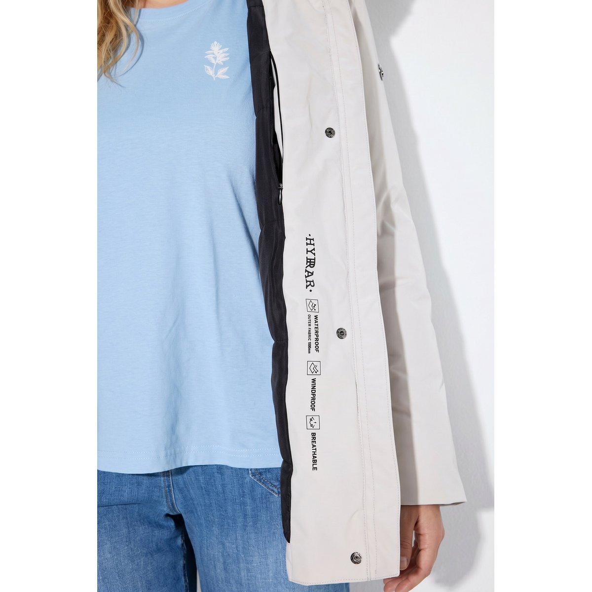Veste HYPRAR, col montant, capuche amovible sable clair, ULLA POPKEN