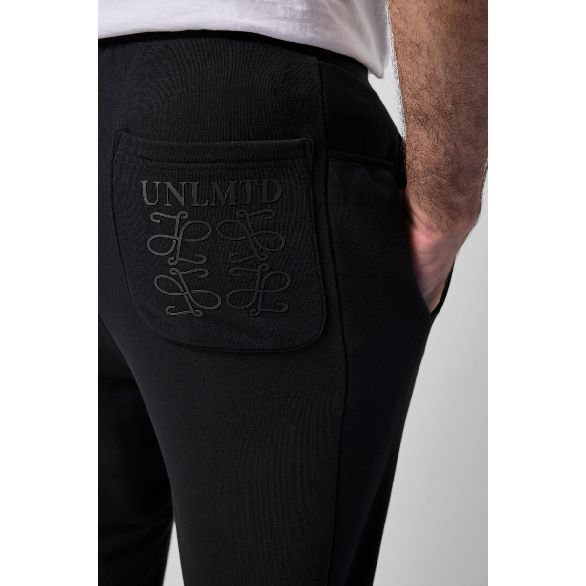 Pantalon de sport, fitness, molleton noir, JP1880