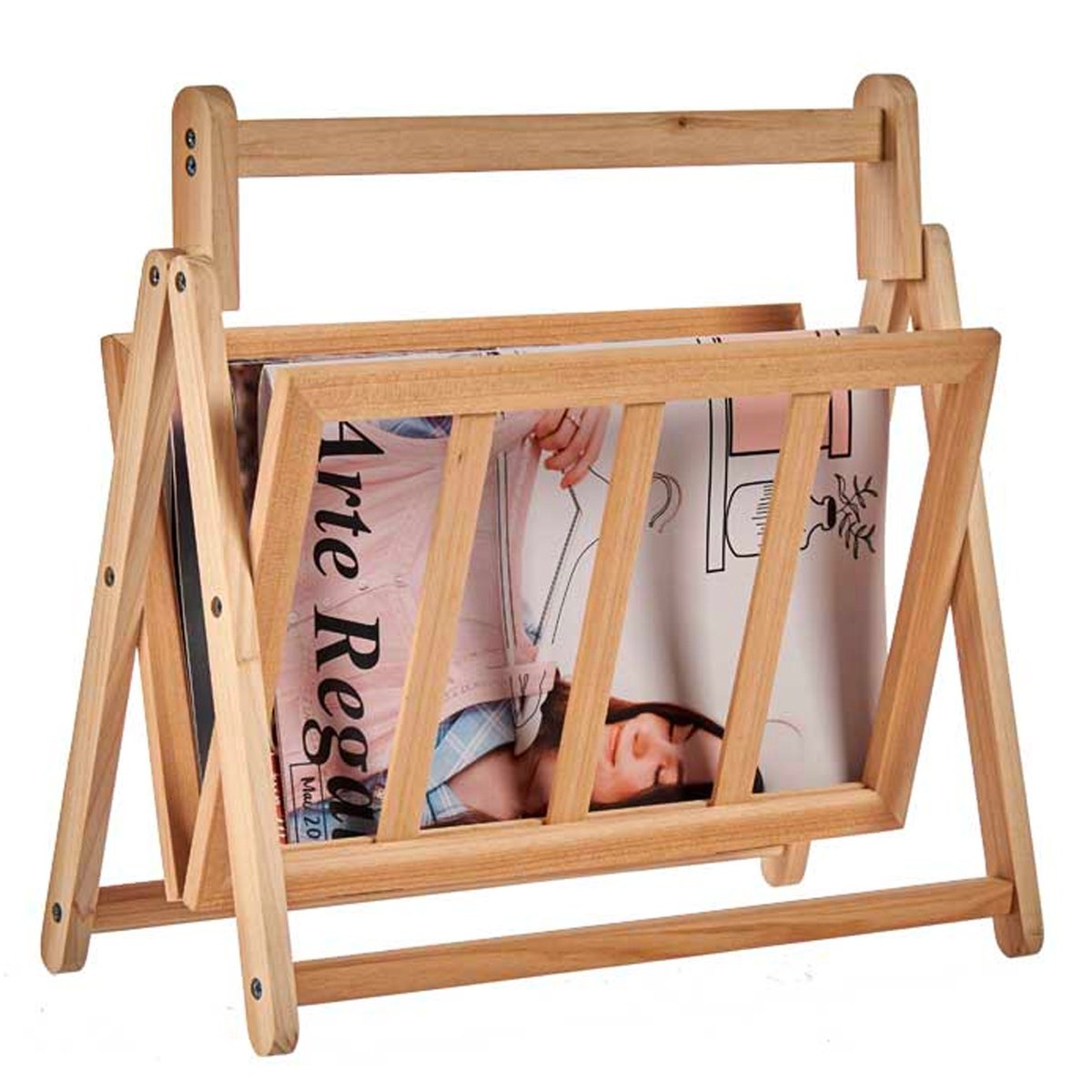 Porte-revues à poser en bois naturel bois, WADIGA