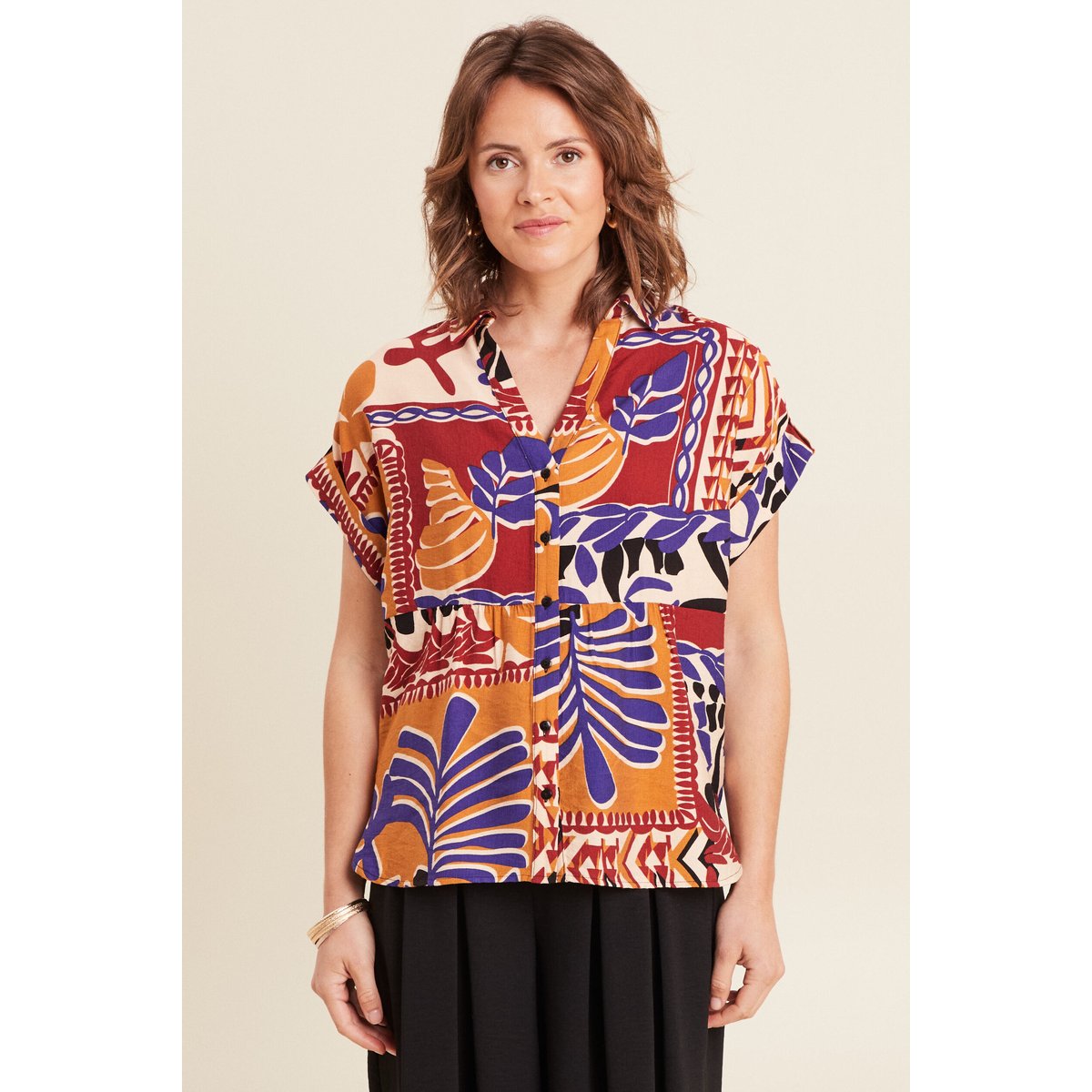 Chemise ample manches courtes multicolore, BREAL