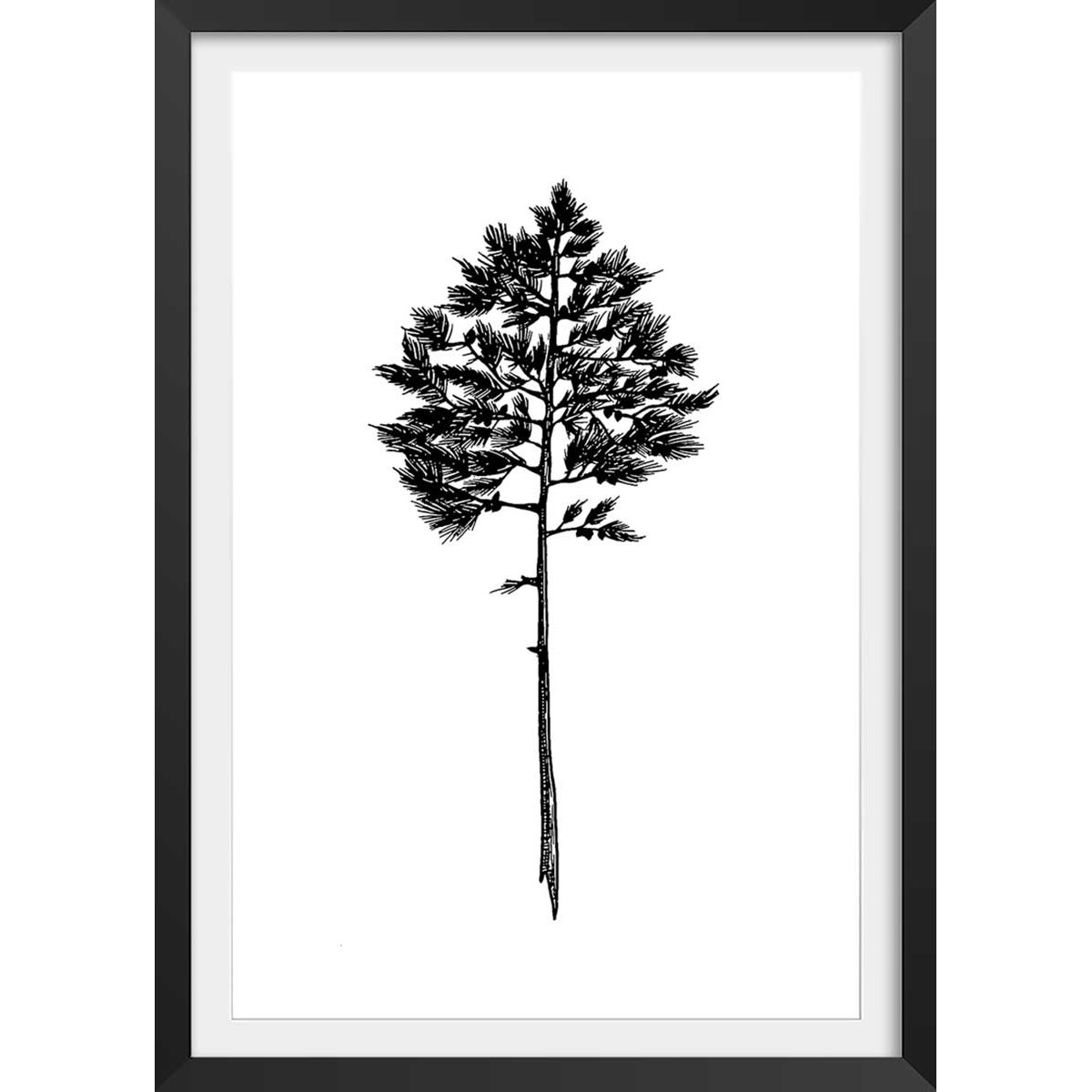 Poster pin landais affiche + cadre en bois - noir, HEXOA