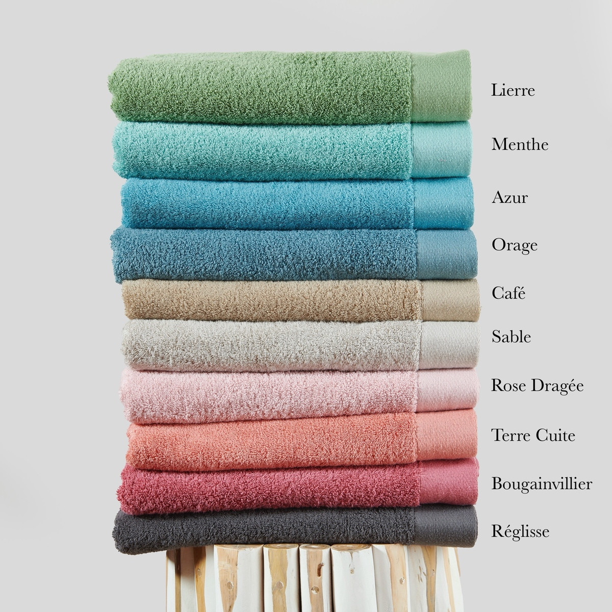 Serviette invitée en 100% Coton 650g/m² - SERENITE emeraude, TRADITION DES VOSGES