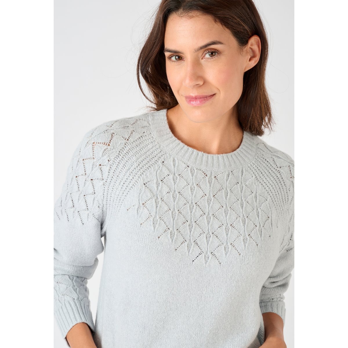 Pull maille fantaisie gris, DAMART