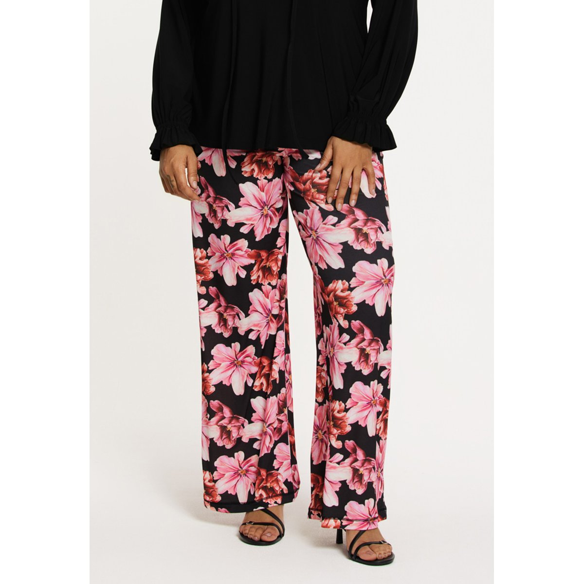Pantalon avec une ceinture élastique rose, YOEK