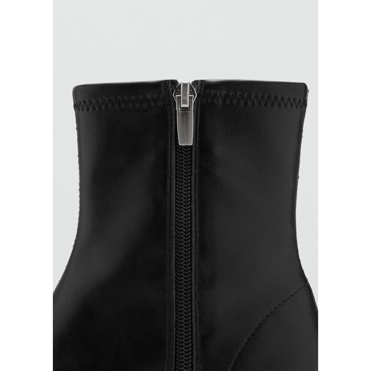 Bottines bloc bout rond noir, MANGO