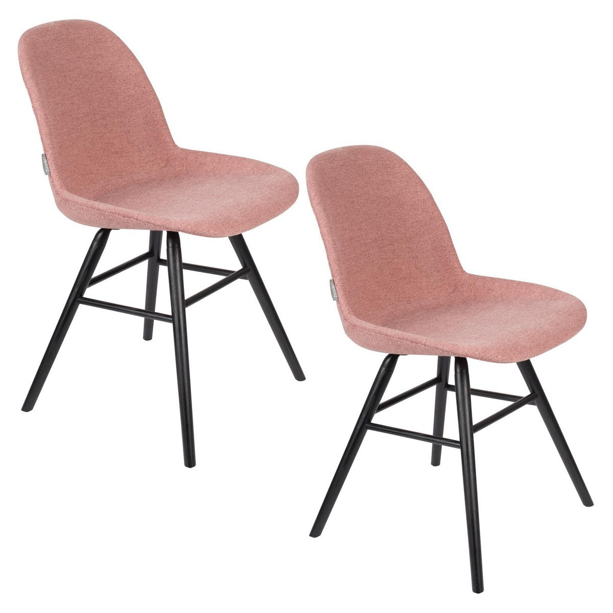 Lot de 2 chaises en tissu design - ALBERT KUIP SOFT rose, ZUIVER